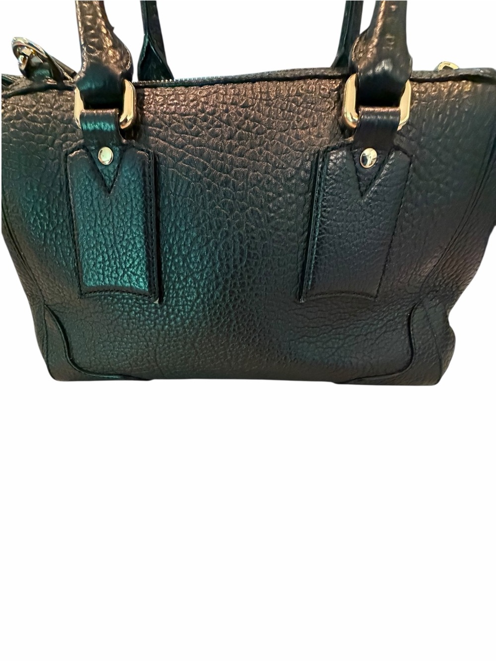 Burberry Black Pebbled Leather Satchel Handbag - Heritage Gladstone - Picture 5 of 13